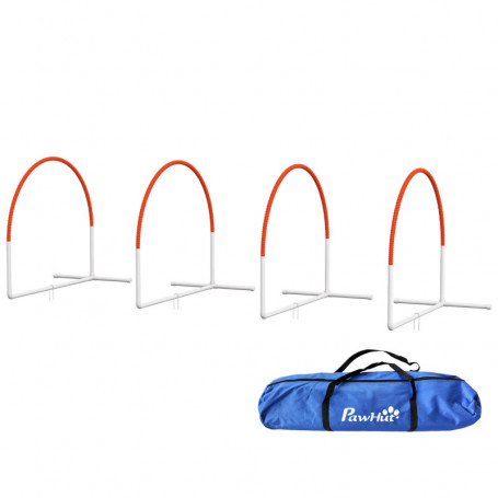 Hund Agility Träning Set 4 Delar 89 x 69 x 99 cm Vit - Orange