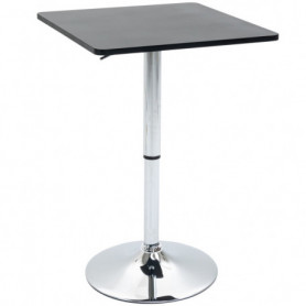 Höjdjusterbart Barbord 360° Rotation MDF/Metall Svart Silver Rund B...