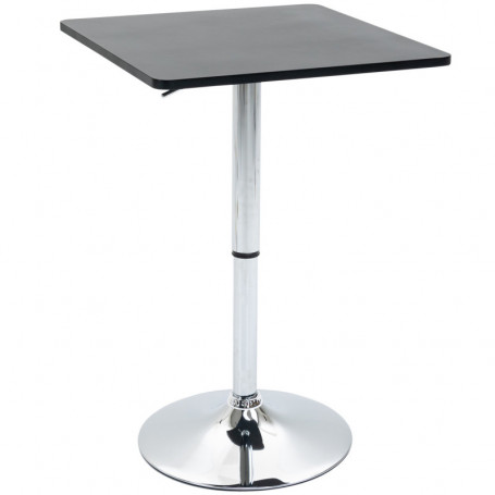 Höjdjusterbart Barbord, 360° Rotation Robust Metallfot, Svart/Silver 60 x 60 x 69-93 cm
