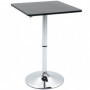 Höjdjusterbart Barbord, 360° Rotation Robust Metallfot, Svart/Silver 60 x 60 x 69-93 cm