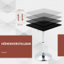 Höjdjusterbart Barbord, 360° Rotation Robust Metallfot, Svart/Silver 60 x 60 x 69-93 cm