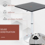 Höjdjusterbart Barbord, 360° Rotation Robust Metallfot, Svart/Silver 60 x 60 x 69-93 cm