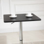 Höjdjusterbart Barbord, 360° Rotation Robust Metallfot, Svart/Silver 60 x 60 x 69-93 cm