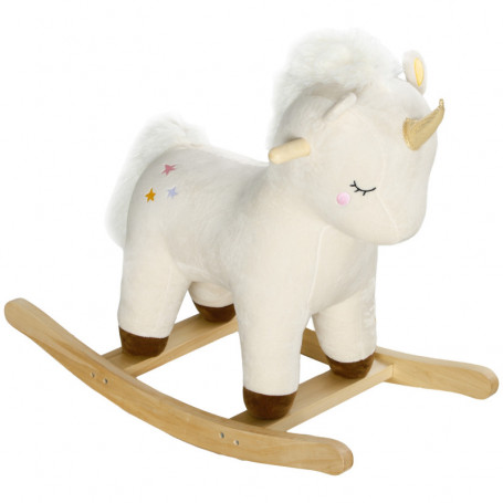 Unicorn Gunghäst med Ljudeffekter Vit barn i åldrarna 2-4 år