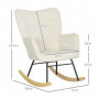 Gungstol Sammet Beige med Tjock Stoppning, Brett Ryggstöd