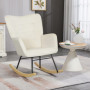 Gungstol Sammet Beige med Tjock Stoppning, Brett Ryggstöd