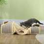 Katt Tunnel med 3 Öppningar 107 x 38 x 29 cm, Beige/Grå