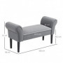 Sittbänk - Sängbänk Robust Konstruktion 102 x 36 x 51 cm, Grå Linne
