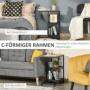 Sidobord C Formad med Hjul Industriell Stil Brun Svart