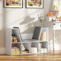 Liggande Bokhylla med Sits, 6 fack, 105 x 30 x 63 cm, vit