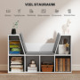 Liggande Bokhylla med Sits, 6 fack, 105 x 30 x 63 cm, vit