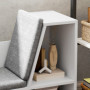 Liggande Bokhylla med Sits, 6 fack, 105 x 30 x 63 cm, vit