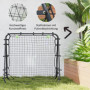 Football Rebounder Justerbar Metallram 100 x 95 cm Svart