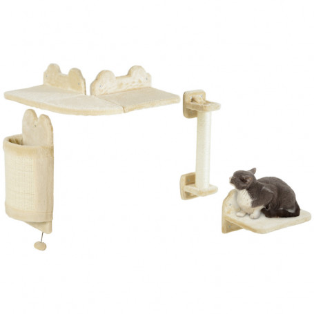 Katt Klättervägg med Lekbollar Sisal Beige