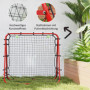 Football Rebounder Justerbar Metallram 100 x 95 cm Röd