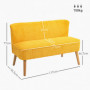 Loungesoffa 2-sits Elegant Scandi-design 117 x 56,5 x 77 cm, Gul