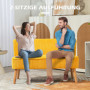 Loungesoffa 2-sits Elegant Scandi-design 117 x 56,5 x 77 cm, Gul