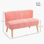 Loungesoffa 2-sits Elegant Scandi-design 117 x 56,5 x 77 cm, Rosa