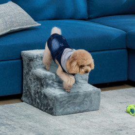 Husdjurstrappa 3 Steg Mysig Ljusgrå 46 x 35 x 35 cm