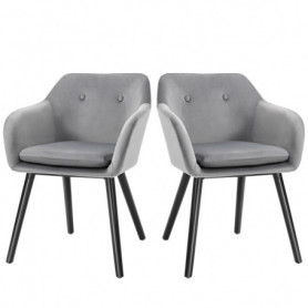 Matstolar 2-pack Metallstruktur, Träben, Grå, Lastkapacitet 120 kg