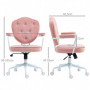 Kontorsstol Rosa med Knappklädd Design, höjdjusterbar