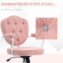 Kontorsstol Rosa med Knappklädd Design, höjdjusterbar