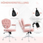 Kontorsstol Rosa med Knappklädd Design, höjdjusterbar