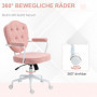 Kontorsstol Rosa med Knappklädd Design, höjdjusterbar