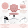 Kontorsstol Rosa med Knappklädd Design, höjdjusterbar