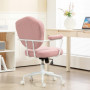 Kontorsstol Rosa med Knappklädd Design, höjdjusterbar
