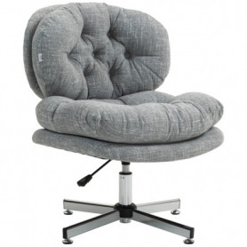 Kontorsstol utan Armstöd med Stoppad Sits Grå Linne