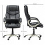 Ergonomisk Kontorsstol Konstläder Metall Svart 70 x 58 x 114-124 cm