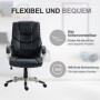 Ergonomisk Kontorsstol Konstläder Metall Svart 70 x 58 x 114-124 cm