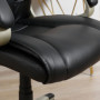 Ergonomisk Kontorsstol Konstläder Metall Svart 70 x 58 x 114-124 cm