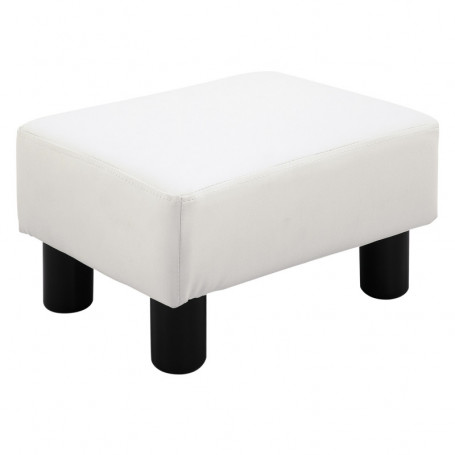 Fotpall Konstläder Vit 40 x 30 x 24 cm