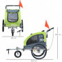 Cykelvagn för Hundar upp till 20 kg Hopfällbara 155 x 83 x 108 cm Grön