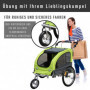 Cykelvagn för Hundar upp till 20 kg Hopfällbara 155 x 83 x 108 cm Grön