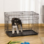 Hundbur - Transportbur Avtagbar Golvbricka, Svart
