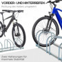Cykelställ för 5 Cyklar, Vägg- eller Golvmontering 145 x 33 x 27 cm