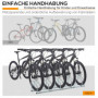 Cykelställ för 5 Cyklar, Vägg- eller Golvmontering 145 x 33 x 27 cm