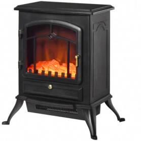 Elektrisk Kamin 950/1850 W med Flamma Effekt 41,5 x 28 x 54,8 cm Svart