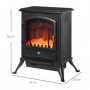 Elektrisk Kamin 950/1850 W med Flamma Effekt 41,5 x 28 x 54,8 cm Svart