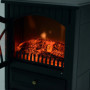 Elektrisk Kamin med Värmefläkt med Flameffekt 1000W/2000W Svart