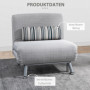 Bäddfåtölj Justerbar Ryggstöd Linne,75 x 70 x 75 cm Grå Linne