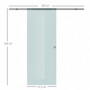 Glas Skjutdörr Matt 775 x 2050 mm med Installations kit