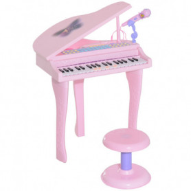 Piano för Barn MP3 USB med pall 37 Nycklar Rosa