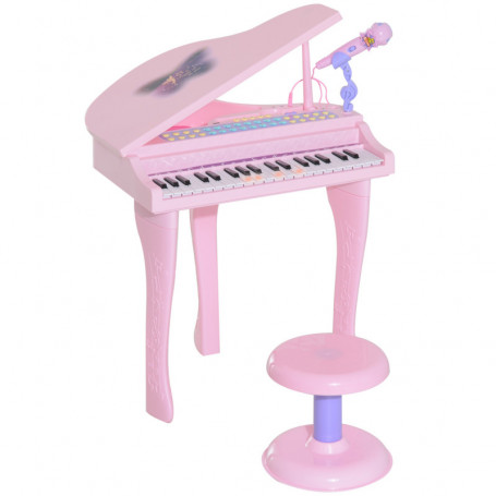 Piano för Barn MP3 USB med pall 37 Nycklar Rosa