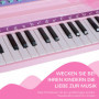 Piano för Barn MP3 USB med pall 37 Nycklar Rosa