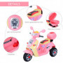 Elmotorcykel för Barn Trehjuling 108 x 51 x 75 cm Rosa Gul