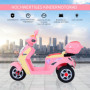 Elmotorcykel för Barn Trehjuling 108 x 51 x 75 cm Rosa Gul